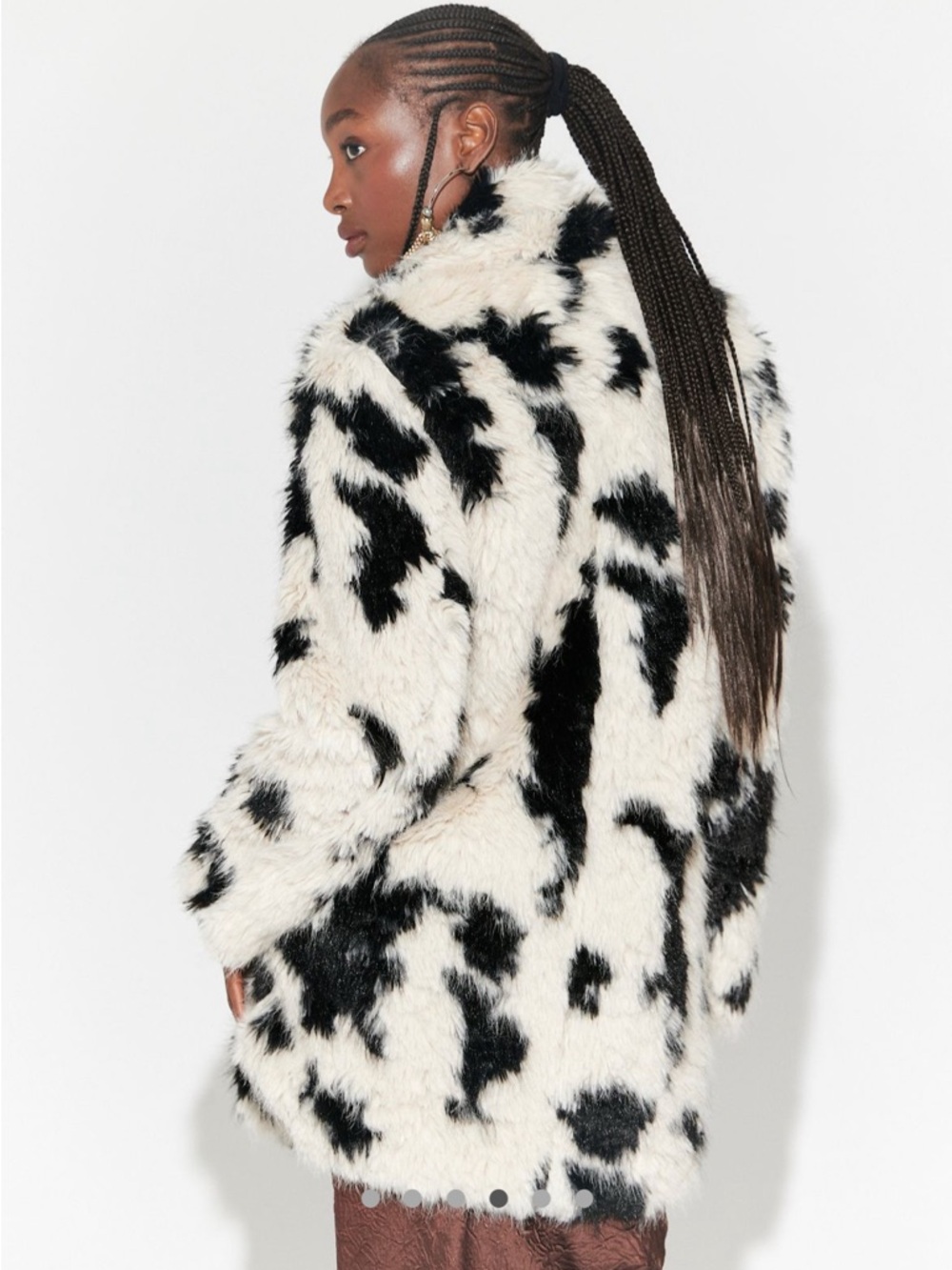 Free People Two-Tone Black & Cream Faux Fur Teddy Jacket - Picture 7 of 9